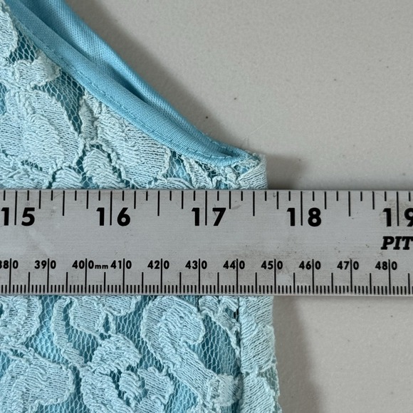 Everleigh Dress Womens M Medium Blue Sleeveless Shift Lace Whimsigoth Fairygoth - Picture 7 of 8